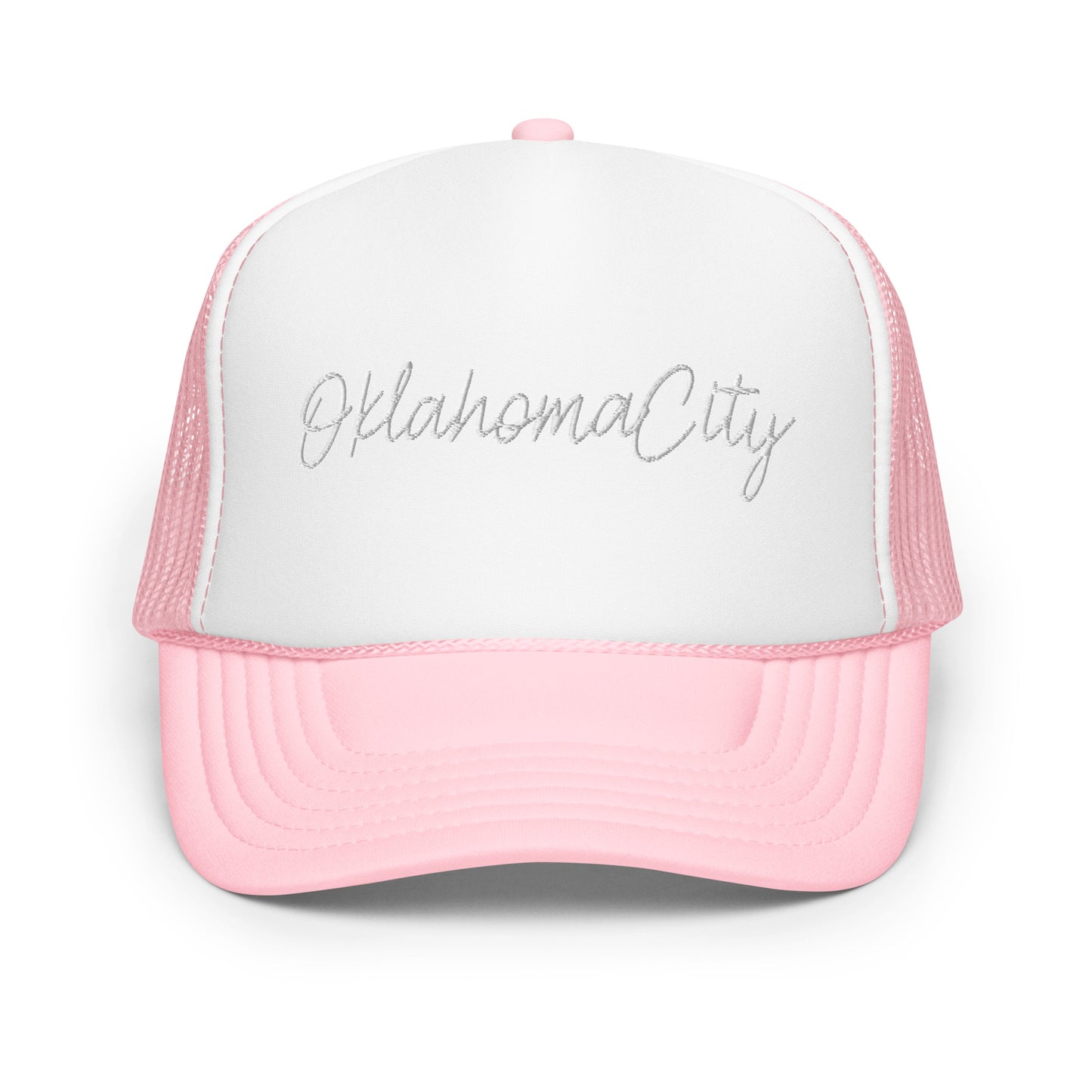 Oklahoma City Retro Script Foam 5 Panel A-Frame Snapback Trucker Hat