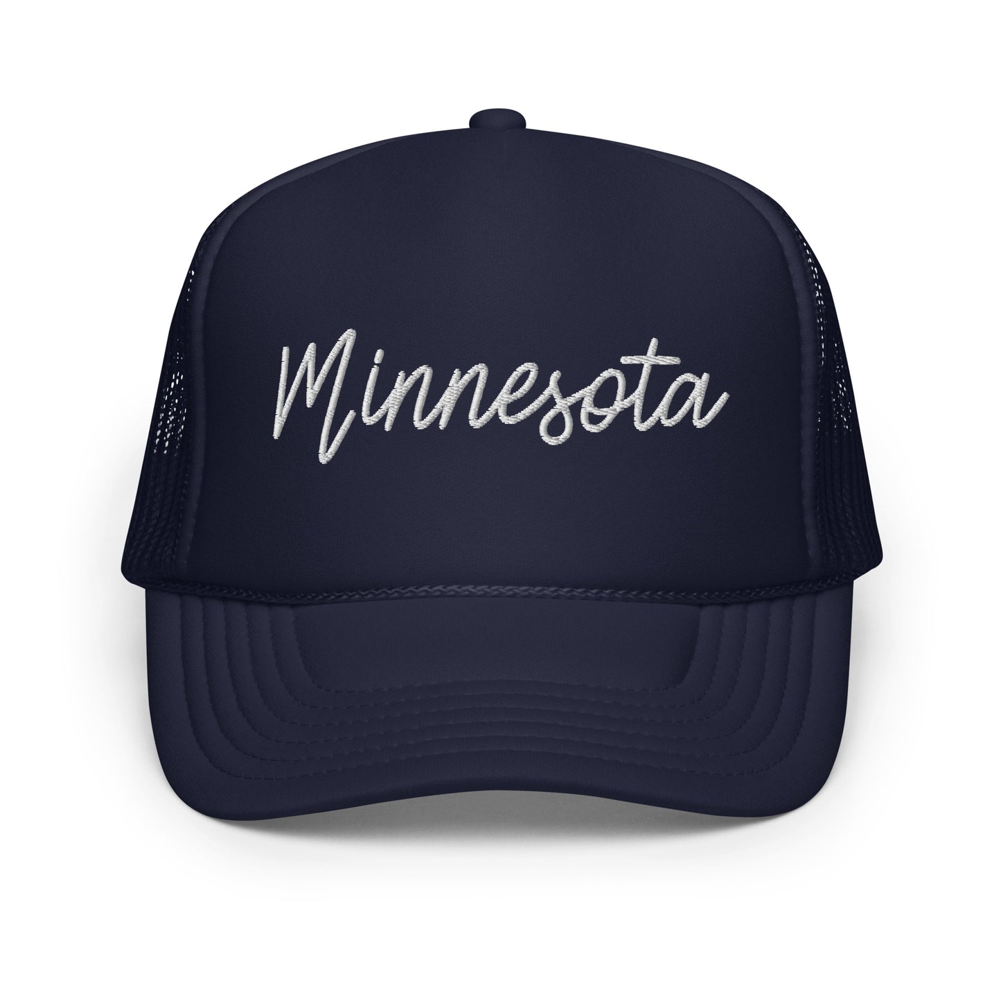 Minnesota Retro Script Foam 5 Panel A-Frame Snapback Trucker Hat
