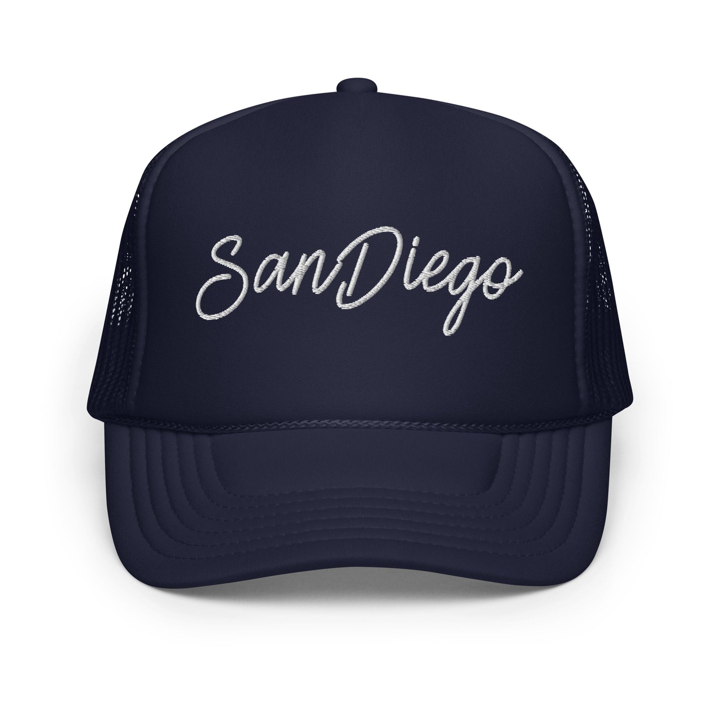 San Diego Retro Script Foam 5 Panel A-Frame Snapback Trucker Hat