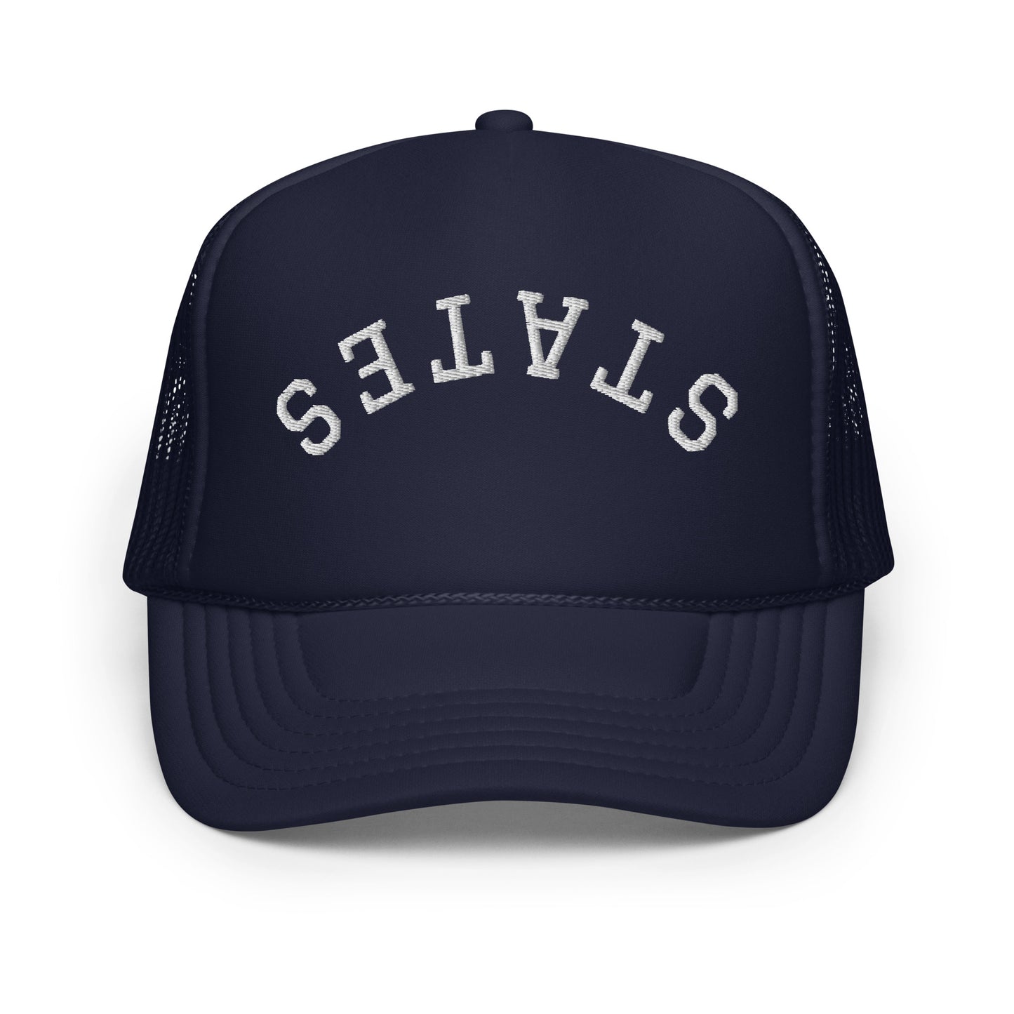 United States USA "States" Upside Down Arch Foam 5 Panel A-Frame Snapback Trucker Hat