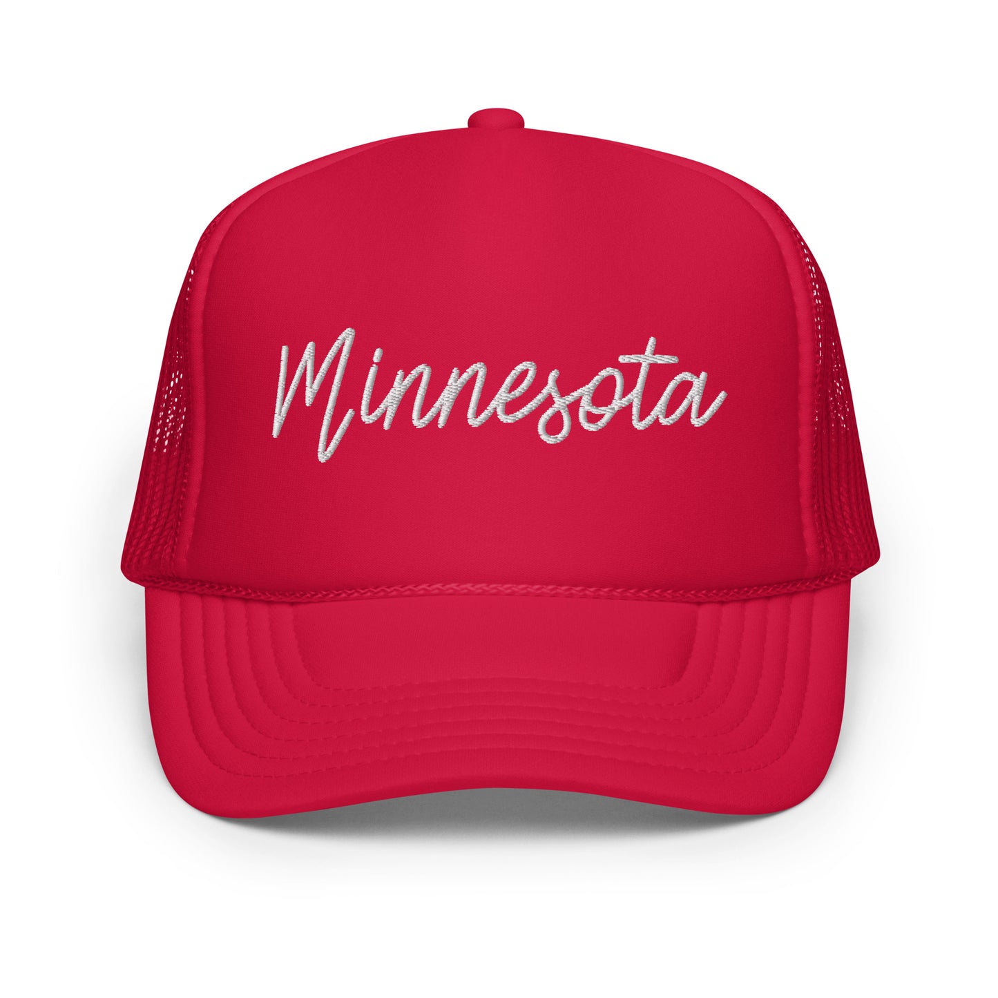 Minnesota Retro Script Foam 5 Panel A-Frame Snapback Trucker Hat