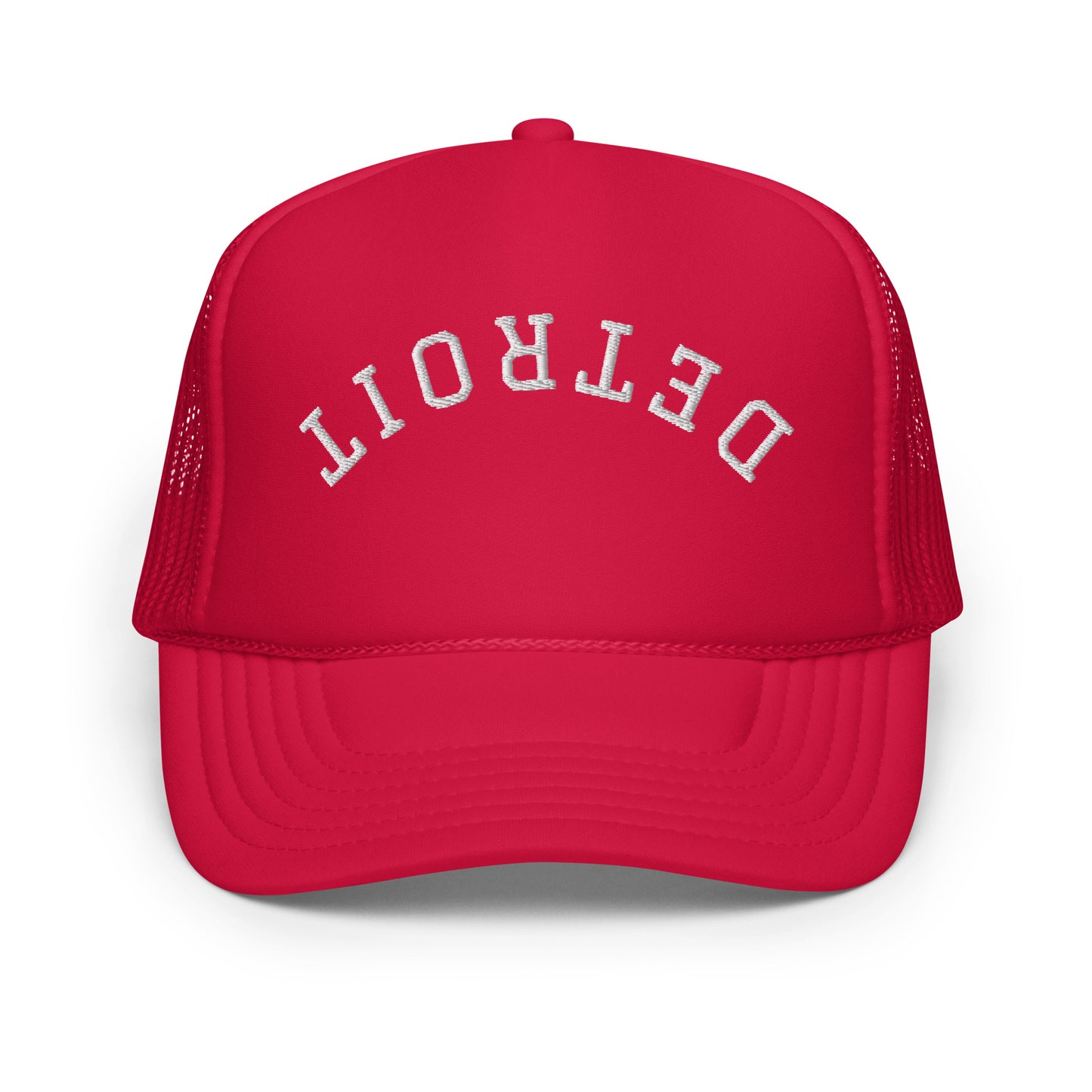 Detroit Upside Down Arch Foam 5 Panel A-Frame Snapback Trucker Hat