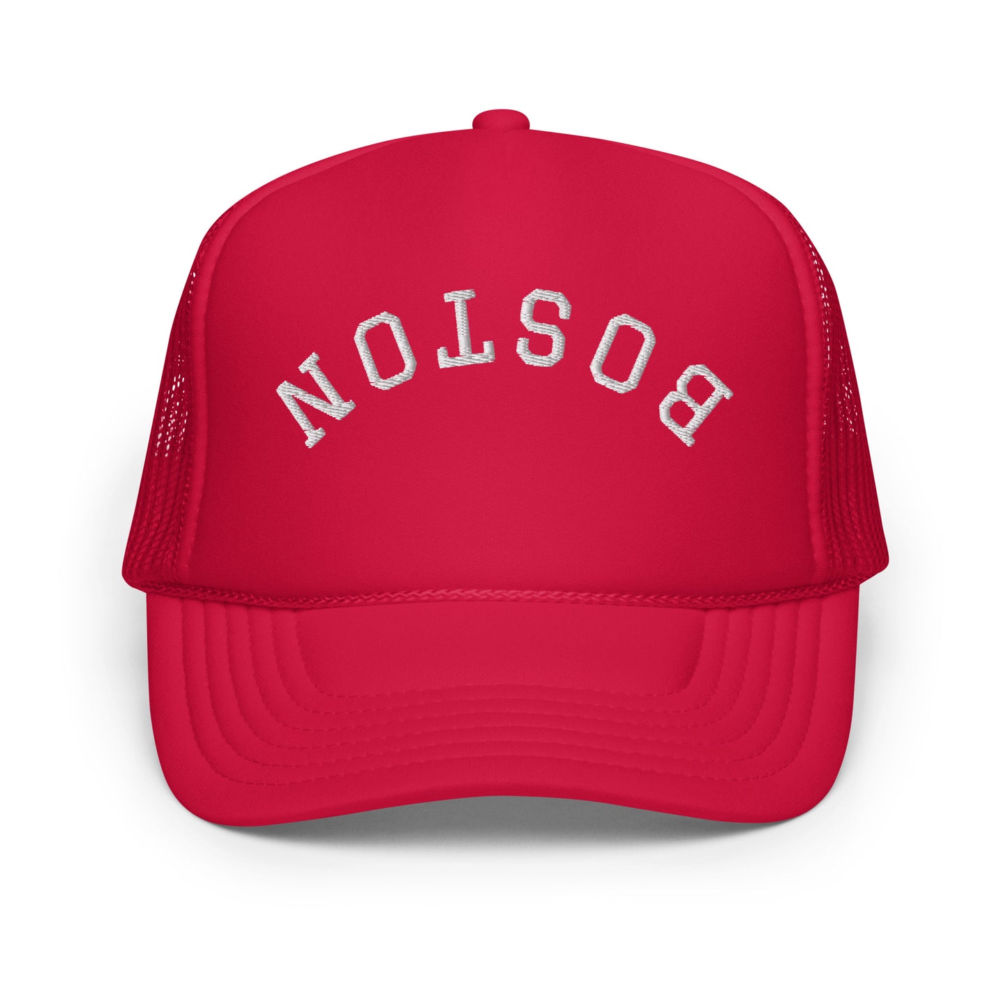 Boston Upside Down Arch Foam 5 Panel A-Frame Snapback Trucker Hat