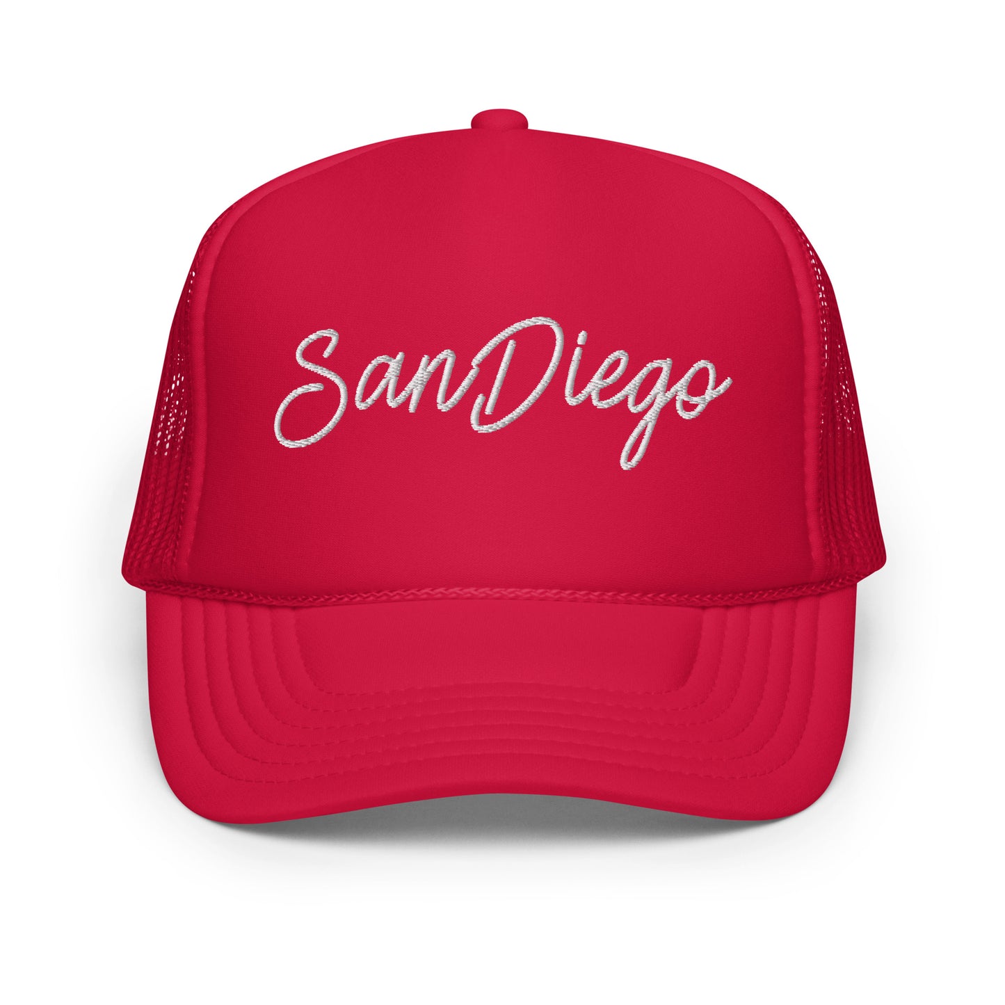 San Diego Retro Script Foam 5 Panel A-Frame Snapback Trucker Hat