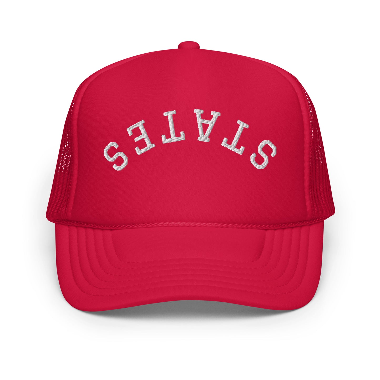 United States USA "States" Upside Down Arch Foam 5 Panel A-Frame Snapback Trucker Hat