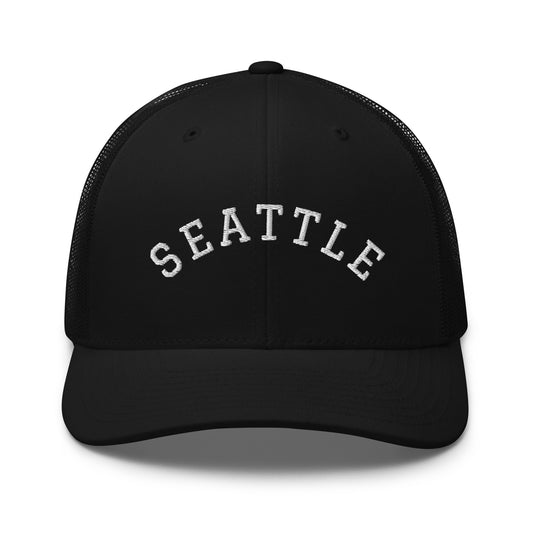 Seattle Arch Mid 6 Panel Snapback Trucker Hat