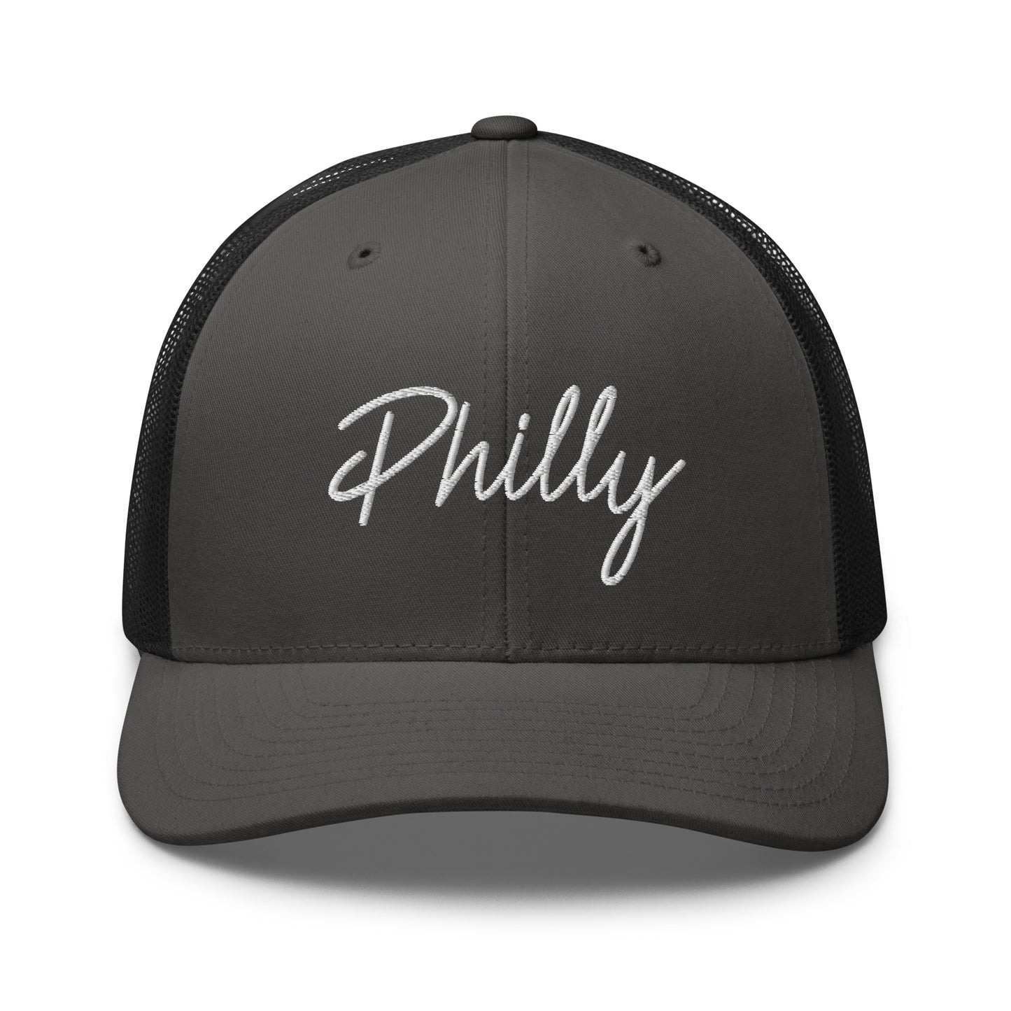 Philly Retro Script Mid 6 Panel Snapback Trucker Hat