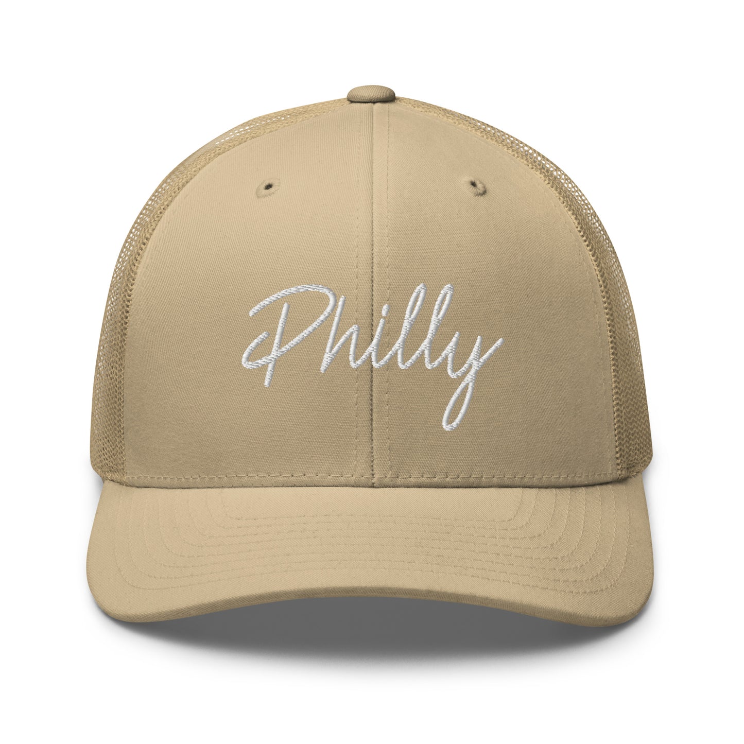 Philly Retro Script Mid 6 Panel Snapback Trucker Hat