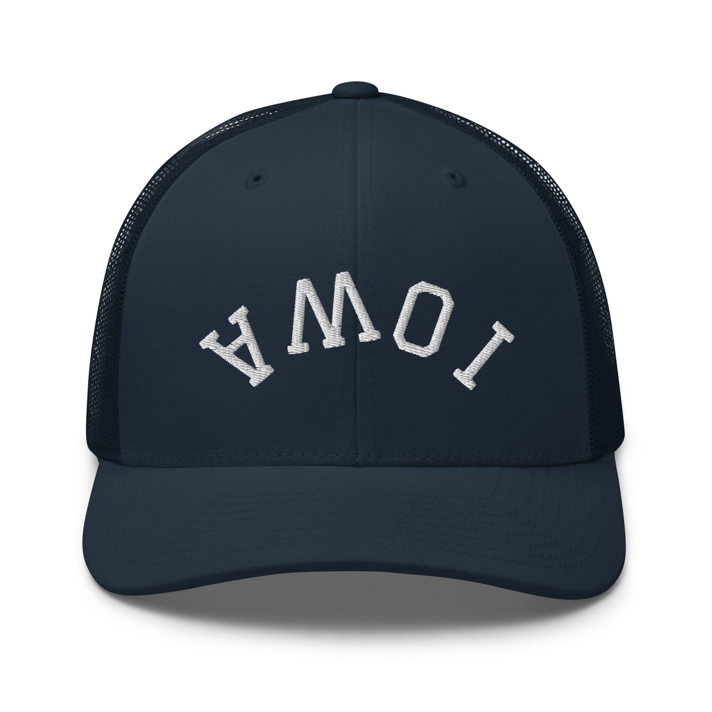 Iowa Upside Down Arch Mid 6 Panel Snapback Trucker Hat