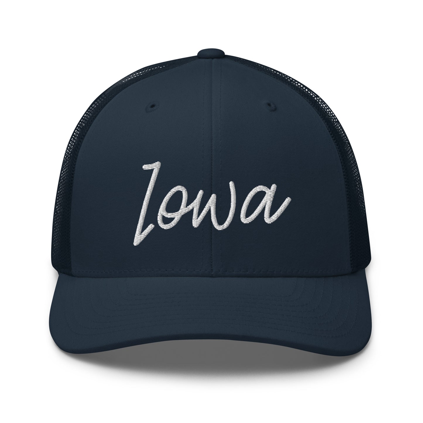 Iowa Retro Script Mid 6 Panel Snapback Trucker Hat