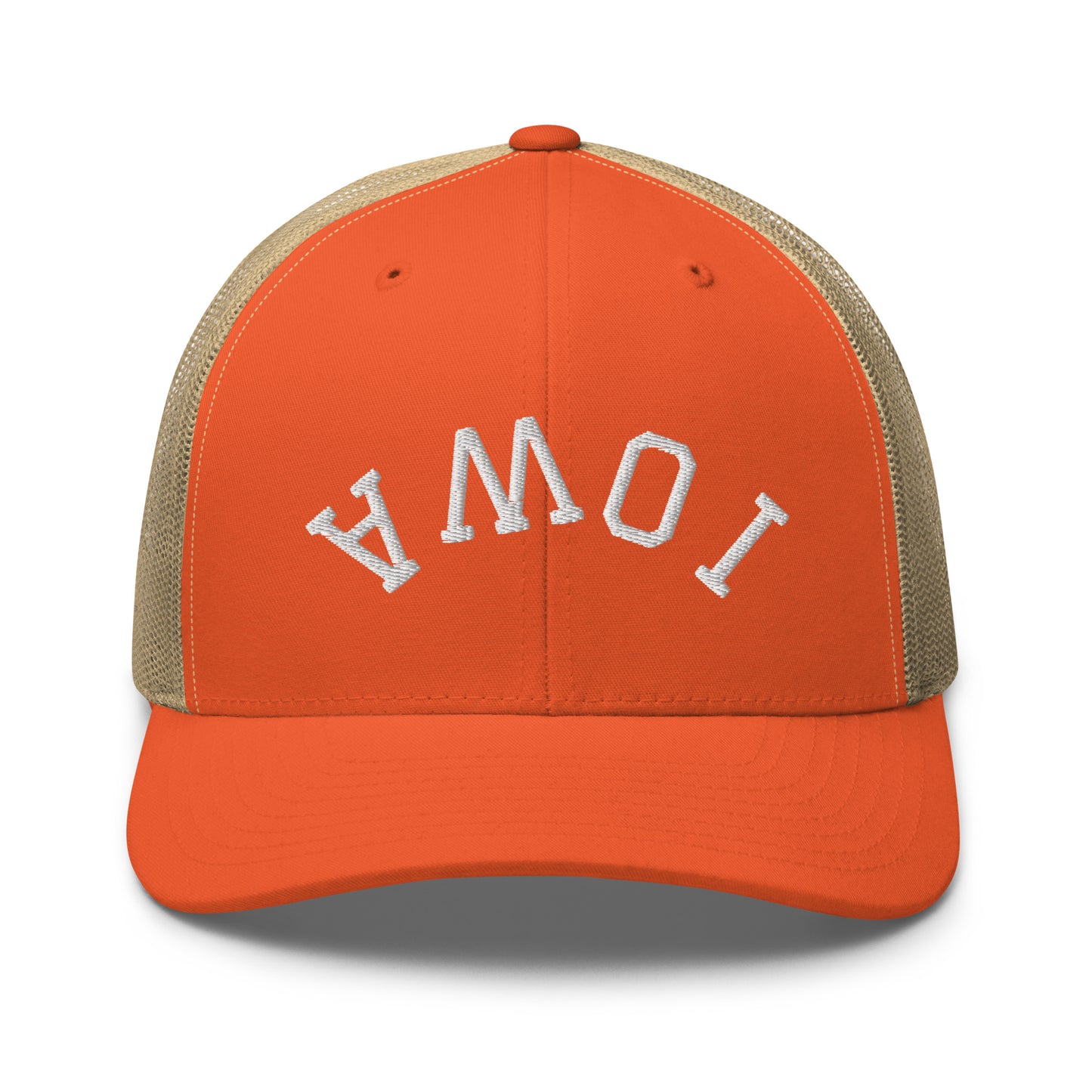 Iowa Upside Down Arch Mid 6 Panel Snapback Trucker Hat