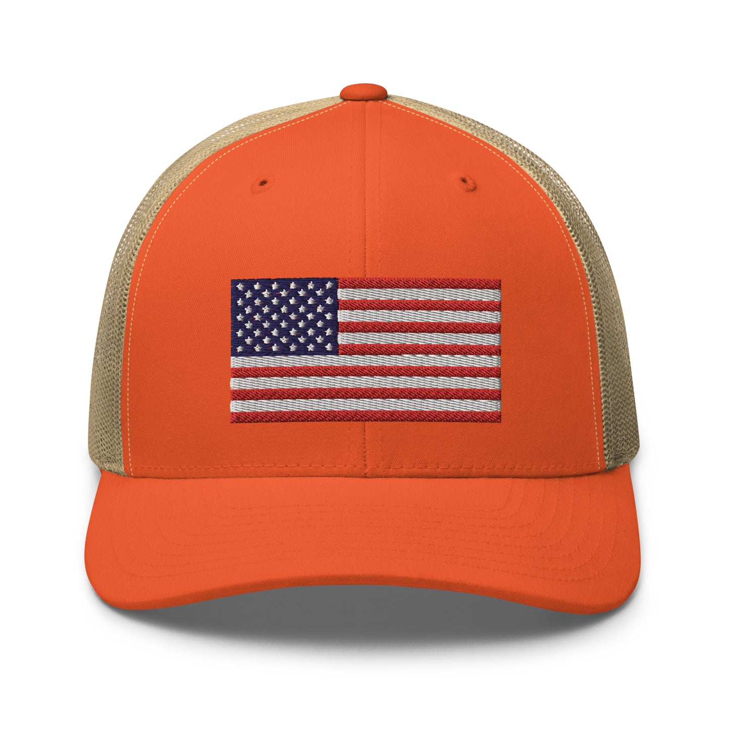 United States USA Flag Mid 6 Panel Snapback Trucker Hat