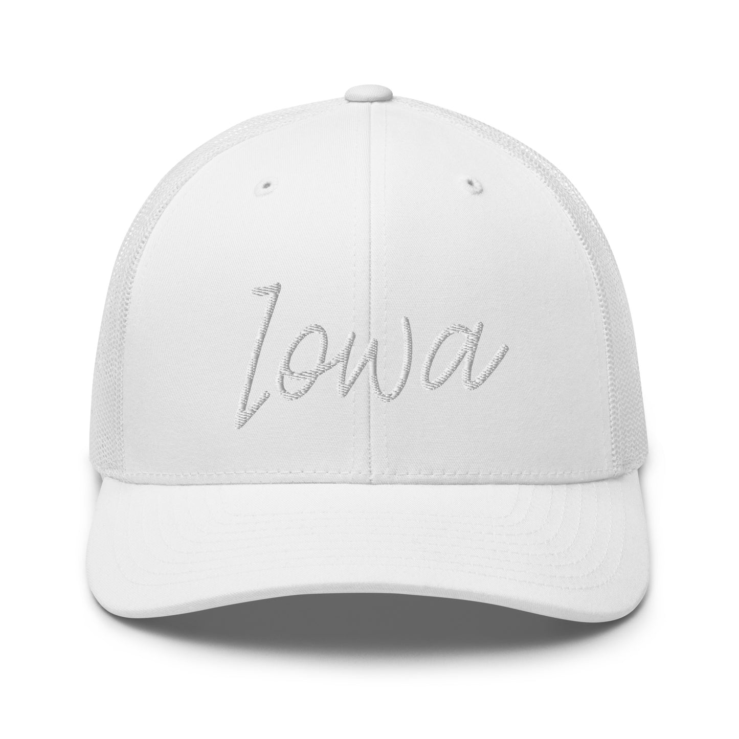 Iowa Retro Script Mid 6 Panel Snapback Trucker Hat